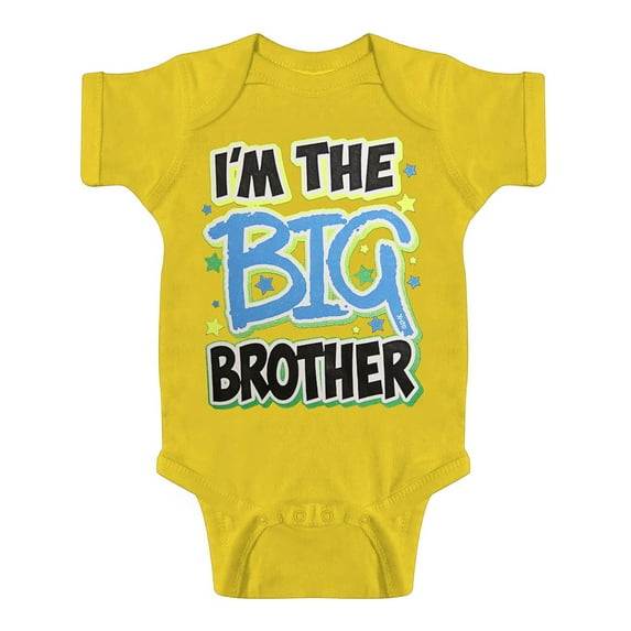 Toddlers Big Brother Bodysuit - Yellow - 6 Months
