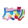 thumbnail image 1 of Toddlers Boys Girls Rainbow Stripe Socks Kids Colorful Cotton Crew Socks,6Pack,1-12 Years, 1 of 12