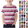 thumbnail image 1 of Toddlers Boys Striped T-Shirts Short Sleeve Summer Casual Cute Fashion Pullover Tops Crew Neck Loungewear Going Out Outdoor Lightweight Outfits, 1 of 5