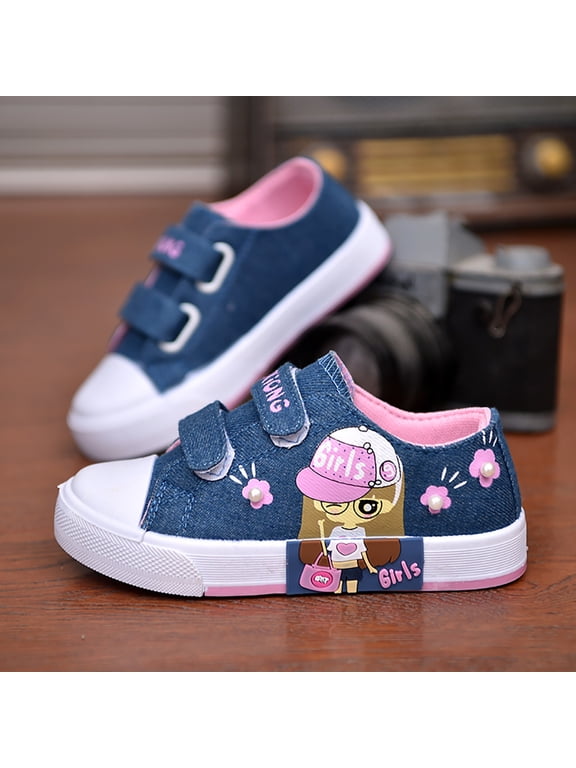 Toddlers Canvas Shoes Fashion Denim Sneakers Cute Girls Breathable Sports Shoes Flats Walking Shoes NEW