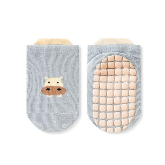 Toddlers Cartoon Floor Socks with Grips for Infant Gender Neutral Prewalker Socks Spring Baby Socks Cotton Ankle Socks