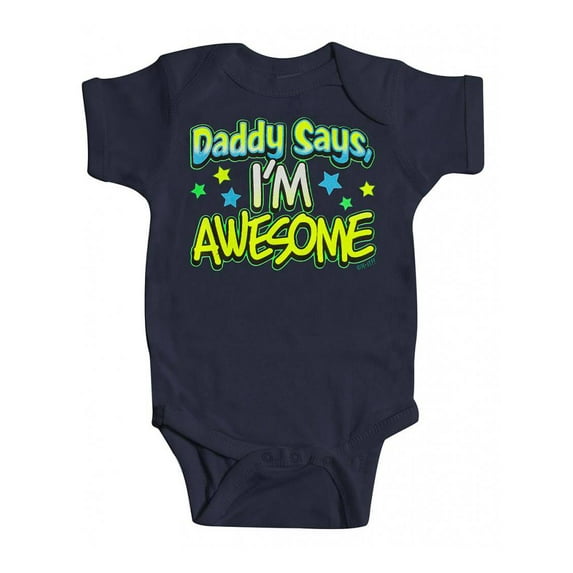 Toddlers "Daddy Says, I'm Awesome" Bodysuit - Navy - 12 Months