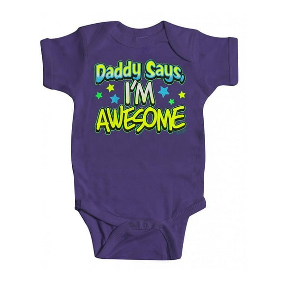 Toddlers "Daddy Says, I'm Awesome" Bodysuit - Purple - 12 Months