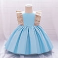 thumbnail image 1 of Toddlers Dresses Flower Girl Dresses for Wedding Sleeveless Tulle Dress Girl Party Dress Kids Sky Blue Dress for Girls Special Occasion Dresses Birthday Dress 2-3 Years, 1 of 7
