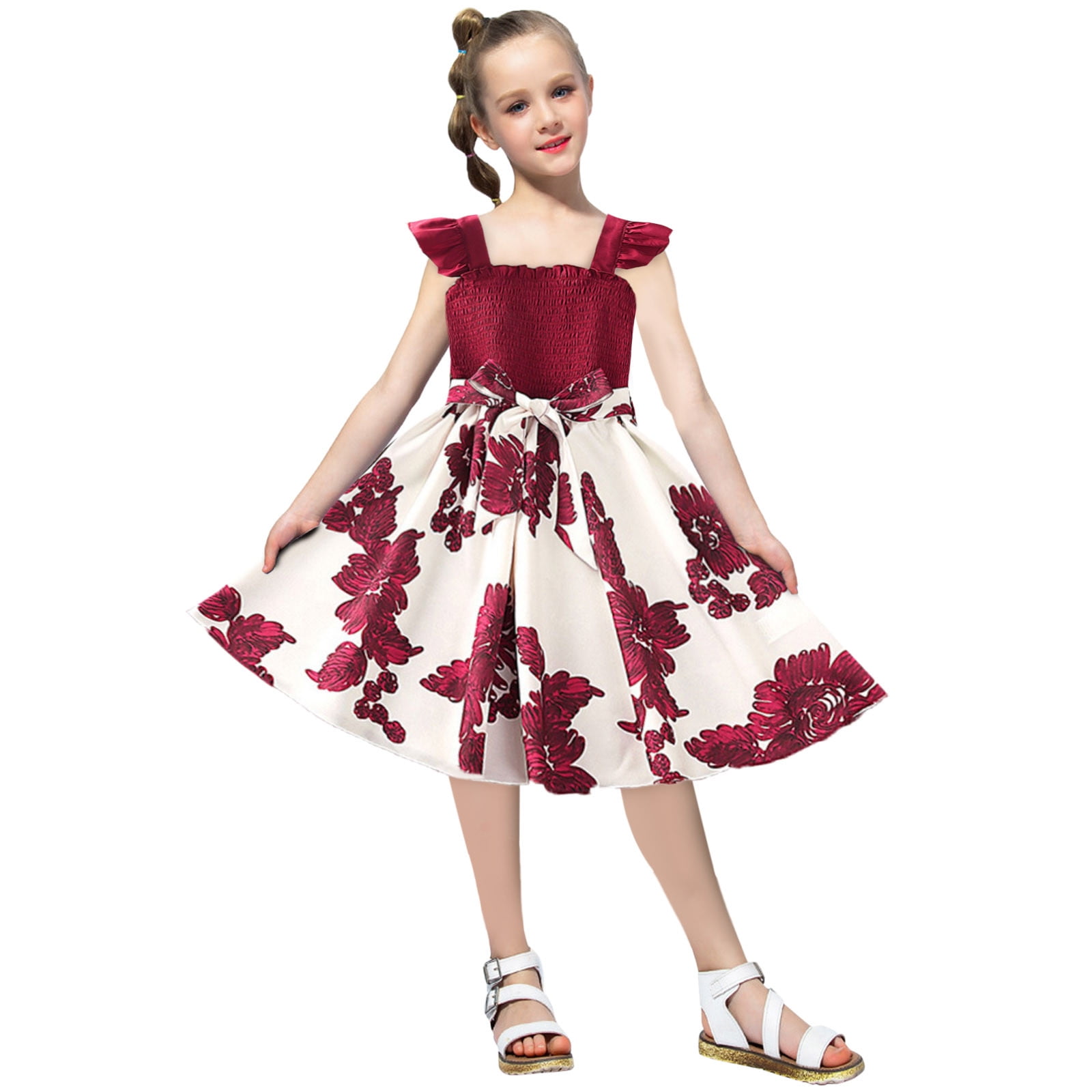 Floral skirt cute summer design kids wear party wear daily use dress for  girls - Walmart.com
