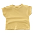 thumbnail image 1 of Toddlers Girls Cotton Short Sleeve Tee Crop Top Kids Summer Solid T-Shirt with Round Neck 1-7 Years, 1 of 8