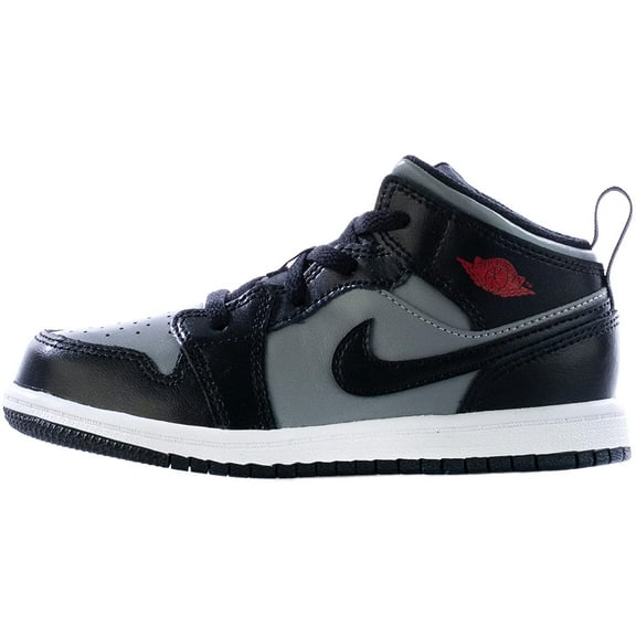 Toddler's Jordan 1 Mid Black/Gym Red-Particle Grey (640735 096) - 6