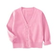 thumbnail image 1 of Toddlers Kids Fall Sweater Soft Knit Cotton Cardigan Sweaters Button Down Girls Boys 2-10 Years Lightweight (4-5 Years, Pink), 1 of 6