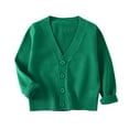 thumbnail image 1 of Toddlers Kids Fall Sweater Soft Knit Cotton Cardigan Sweaters Button Down Girls Boys 2-10 Years Lightweight (9-10 Years, Green), 1 of 6