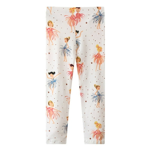 Toddlers Kids Girls 1/3 Pack Printed Leggings Cute Cartoon Active Stretch Leggings Spring Autumn Ankle Length Little Kids Yoga Pants Trousers for 2-7 Years