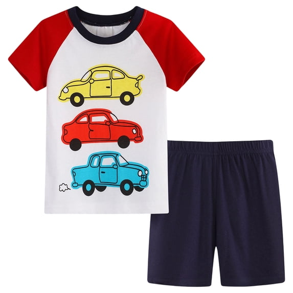 Toddlers Kids Girls Boys Short Set 2 Piece Active Clothing Set Short Sleeve Tee and Pull on Short 6-24 Months 2T 3T 4T 5T 6T 7T 12-18 Months