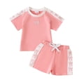 thumbnail image 1 of Toddlers Kids Girls Boys Short Sleeve Top And Shorts 2 Piece Pajama Set,Active 6-24 Months 2T 3T 4T 5T 6T 7T 2-3 Years, 1 of 5