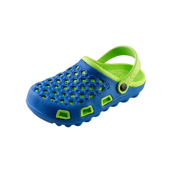 Toddlers Lightweight Breathable Slip-On Cute Garden Clogs Beach Sandals Water Shoes, Royal/Green Toddler, Size: 6 Toddler, S7