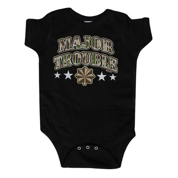 Toddlers Major Trouble Black/Camo Bodysuit - 12 Months