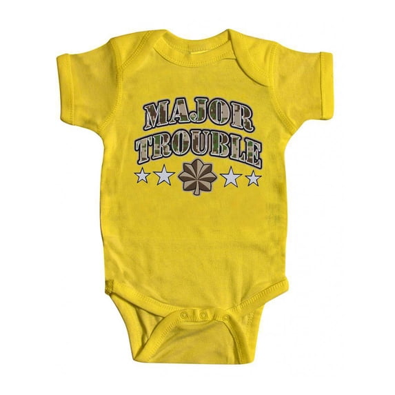 Toddlers Major Trouble Yellow Bodysuit - 6 Months