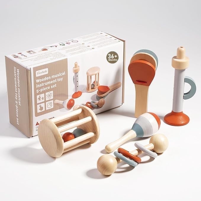 Baby Musical Instruments-Montessori Wooden Toys for Toddlers 1-3