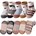 thumbnail image 1 of Toddlers Non Slip Socks with Grips Baby Girls Boys Anti Skid Crew Cotton Gift Socks for Infants Kids, 1 of 6