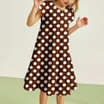 thumbnail image 1 of Toddlers Spots Print Dress For Girls Long Sleeve Round Neck Loose Fit Sundress Summer Spring Fall Daily Streetwear Casual Dresses Brown -, 1 of 9