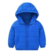 Toddlers Winter Warm Jacket Outerwear Baby Coats with Hooded Baby Boys Girls Light Weight Puffer Padded Jacket (Blue 4 Years)
