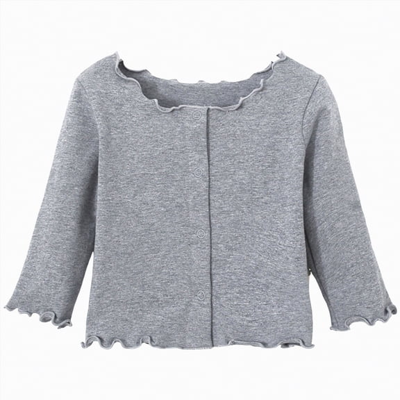 HCNTES Toddlers and Baby Girls Cardigan Sweater Long Sleeve Button Up Knit Sweatshirt Jacket Fall Outfits(2-3 Years,G66-Grey)