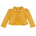 thumbnail image 1 of Toddlers and Girls French Terry Knit Zuri Scalloped Trim Crop-Jacket in Mustard Yellow 5, 1 of 8