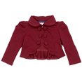 thumbnail image 1 of Toddlers and Girls French Terry Knit Zuri Scalloped Trim Crop-Jacket in Vivid Burgandy 2T, 1 of 8