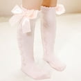 thumbnail image 1 of Toddlers Girls Socks Cotton Knee-High Stockings 6M-4Y Kids Cute Bowknot Over the Calf Solid Color Stretchy Comfort Dancing Long Tube-Sock, 1 of 5
