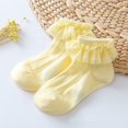 thumbnail image 1 of Toddlers Kids Ankle Slipper Socks Cotton Cute Layered Lace Ruffle Solid Color Comfort Non-Slip Crew Sock for 0-12 Years Boys & Girls, 1 of 3