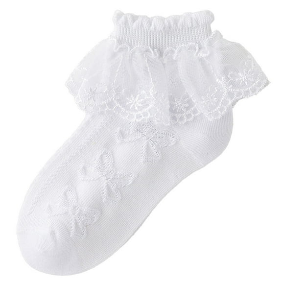 Toddlers Kids Socks 1-13 Years Girls Cute Lace Ruffle Solid Color Soft Cotton Dancing Crew Sock