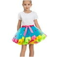 thumbnail image 1 of Toddlers Kids Tutu-Skirts Bowknot Hairpins Sets for 2-8Y Girls Cute Polka Dot Printed Tiered Tulle Color-Block Birthday Party Mini Skirt Set, 1 of 6