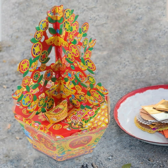 Toddmomy 1 Pair Ancestor Money Tree To Burn Assorted Color For Religious Practitioners In Funerals And Ancestor Worship