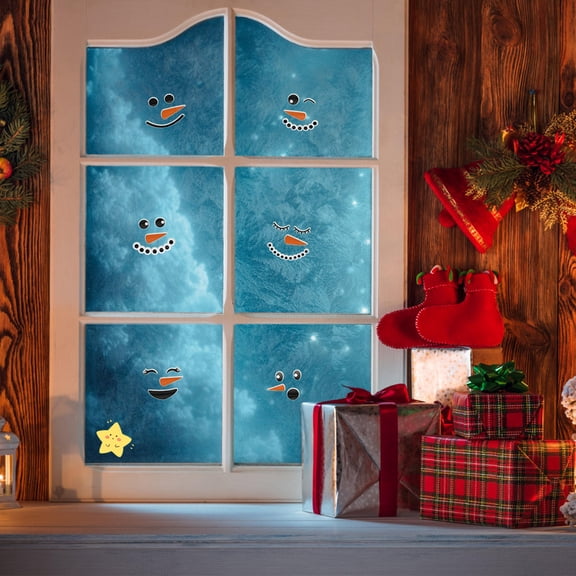 Toddmomy 1 Set Winter Holiday Stickers Square PVC Self-Adhesive Christmas Decor