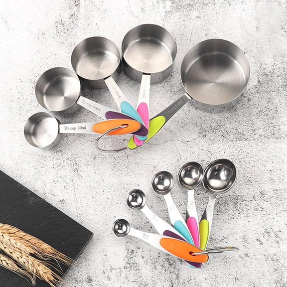 Toddmomy 10 Pcs Small Measuring Cup Stainless Steel Stackable for Cake Shop Use