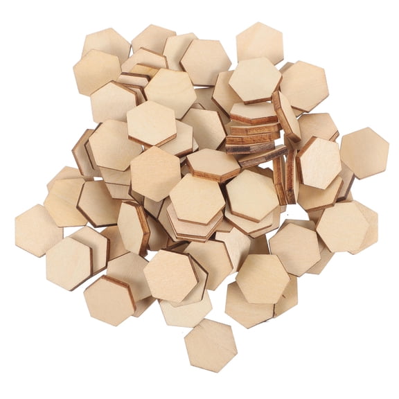 Toddmomy 100Pack Wooden Hexagon Shapes for DIY Projects and Friends Gatherings