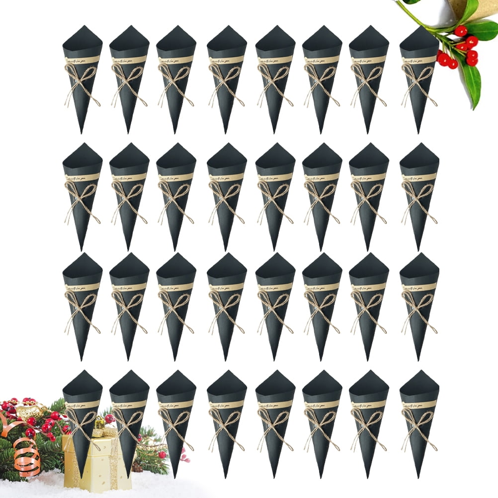 120-Pack Kraft Paper Flower Cones - Single Rose Bags For Weddings, Parties, Gift Wrapping