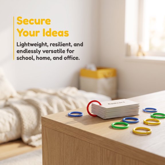 Toddmomy 100Pcs Plastic Notebook Paper Rings for Flashcards and Notes with Versatile Size Fit