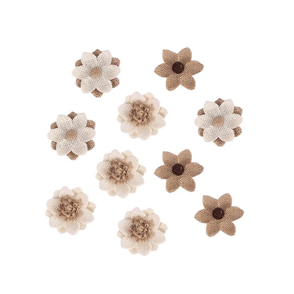 Toddmomy 10Pcs Jute Flower Decorative Accessories for Wedding and Party 6x6in