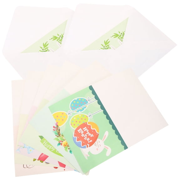 Toddmomy 12 Cards Greeting Cards with Envelopes Multi-Colored Rectangular Paper for Easter Parties 5.9x3.9in