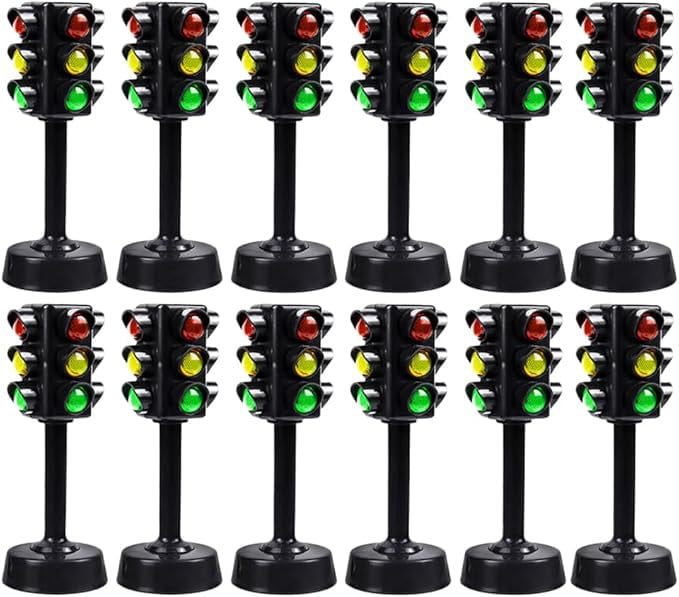 Toddmomy 12pcs Sound Child Traffic and Play, Light Sand Learning Signs ...