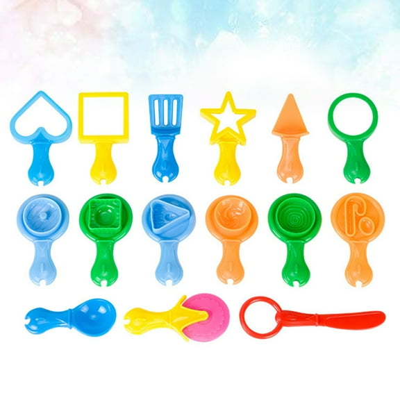 Toddmomy 15Pcs DIY Mould Kit Plasticine Molds Shaping Cutting Rolling For Children Early Learning Classrooms Daycares