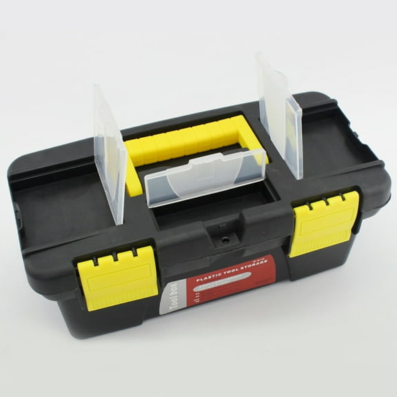 Toddmomy 1Pcs Tool Storage Box Portable Plastic Toolbox Black 25x12x10cm