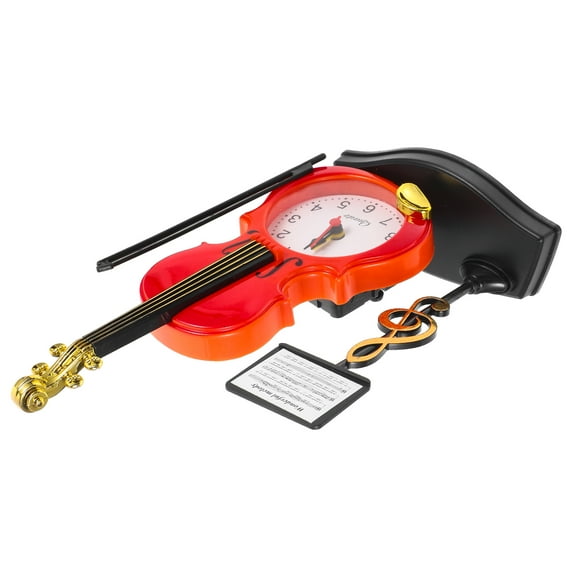 Toddmomy 1Set Small Desk Clock Violin Analog Design Plastic Material for Nightstand present Recipients