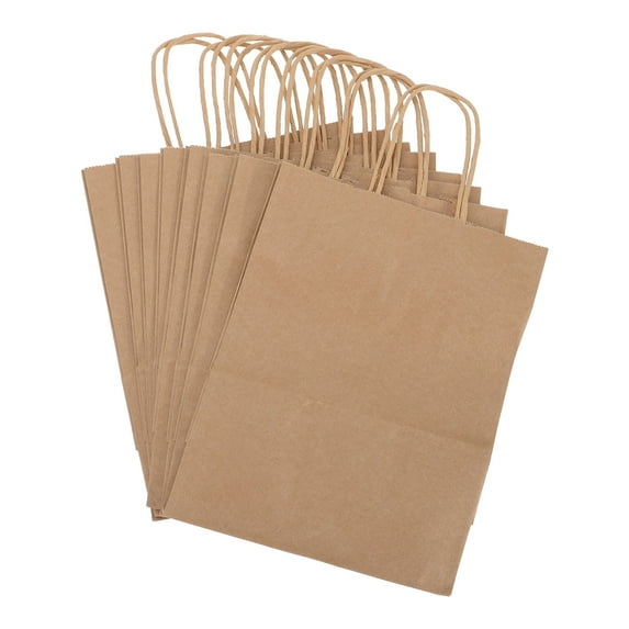 Toddmomy Tote Paper Bags Khaki Craft Paper 25pcs 10.61x4.32x7.86in