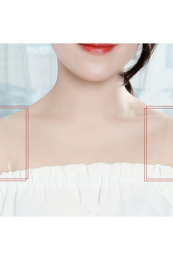 2Pcs Invisible Adjustable Non-Slip Bra Strap for Women Daily Use Clear Elastic Silicone 15x6x0.08in