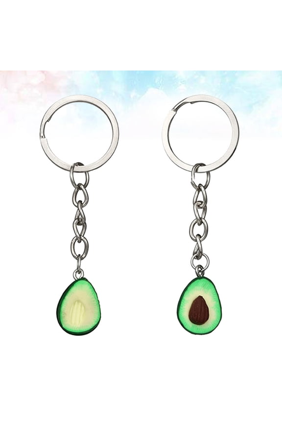 2Pcs Key Chain Pendant Avocado Style For Friend Keyring Decorations