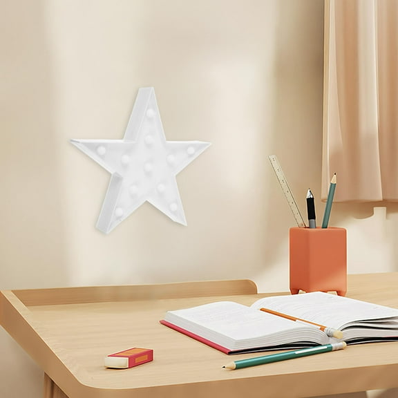 Toddmomy 2Pcs Moon Star Light Plastic Adornment for Bedroom Lamp 11.8X5.9X1.1In
