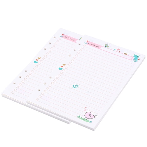 Toddmomy 2Pcs Round Hole Chic Design A5 6.8x3.7x0.4in Paper Refills for Daily Use Travel Office