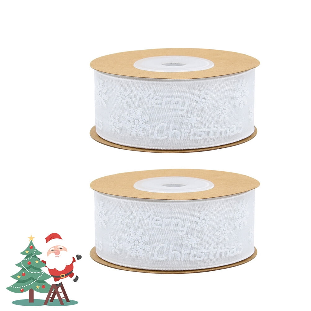 Toddmomy 2Set White Polyester Ribbon for Wreath Making and present ...
