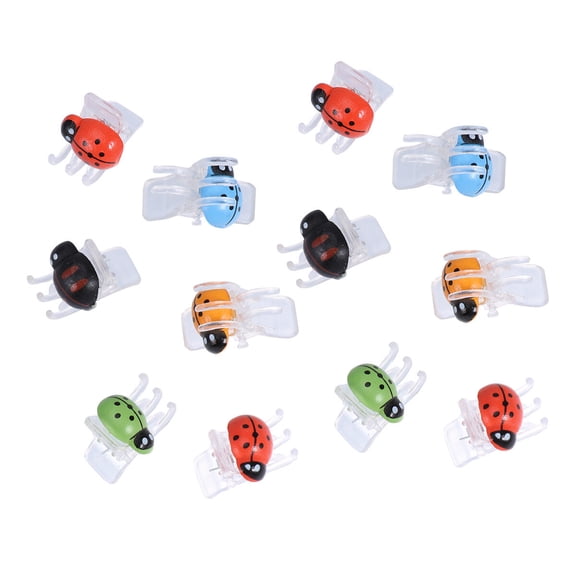Toddmomy 30Pcs Ladybug Shaped Clips Plastic Orchid Support Clips for Gardening Bonsai