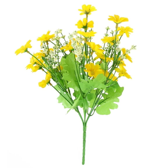 Toddmomy 3Pcs Artificial Chrysanthemum Flowers Yellow Silk Cloth Plastic Home Decorative Plants
